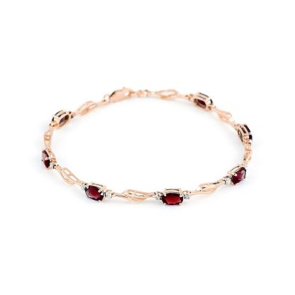 Garnet & Diamond Colette Entwined Tennis Bracelet in 9ct Rose Gold