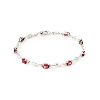 Garnet & Diamond Colette Entwined Tennis Bracelet in 9ct White Gold