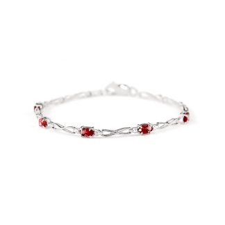 Garnet & Diamond Evert Tennis Bracelet in 9ct White Gold