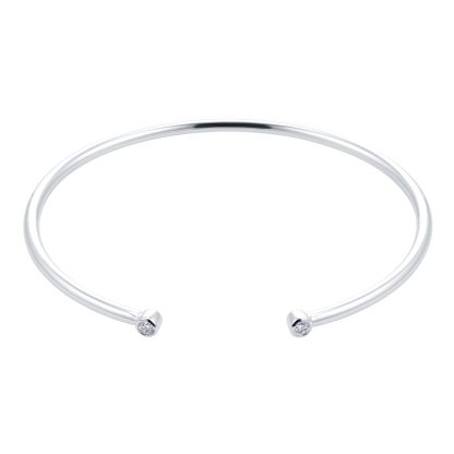 Gossamer Silver 0.15cttw Diamond Bangle