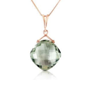 Green Amethyst Adrianna Dimensional Refined Pendant Necklace in 9ct Rose Gold