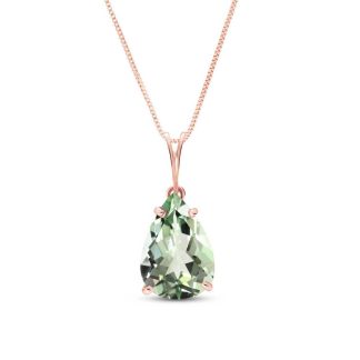 Green Amethyst Alanna Classic Pendant Necklace in 9ct Rose Gold