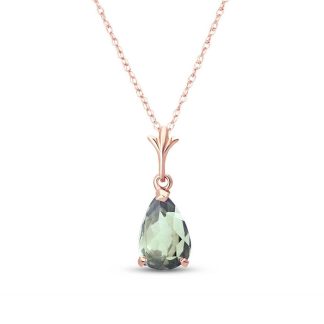 Green Amethyst Katrina Belle Pendant Necklace in 9ct Rose Gold