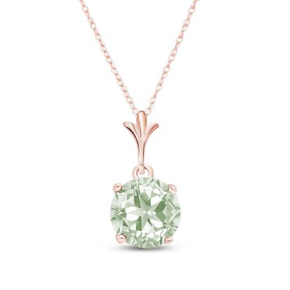 Green Amethyst Lavinia Drop Pendant Necklace in 9ct Rose Gold