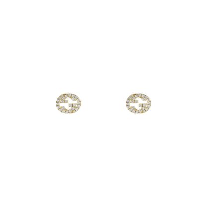 Gucci Interlocking 18ct Yellow Gold 0.38ct Diamond Stud Earrings