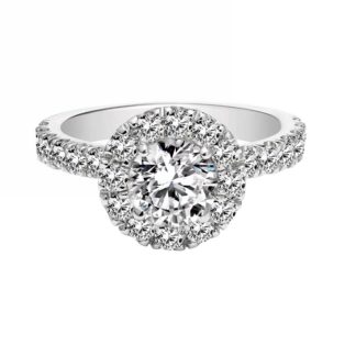 Halo Promise Ring/18K White Gold & Cubic Zirconia