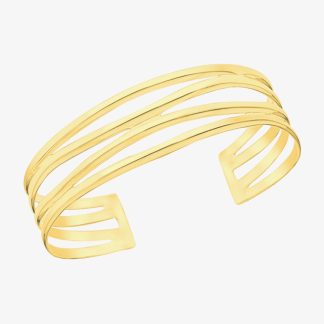 LUXE Silver Gold Plated Four Row Wave Bangle 8.92.0562