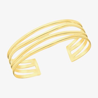 LUXE Silver Gold Plated Four Row Wave Bangle 8.92.0562