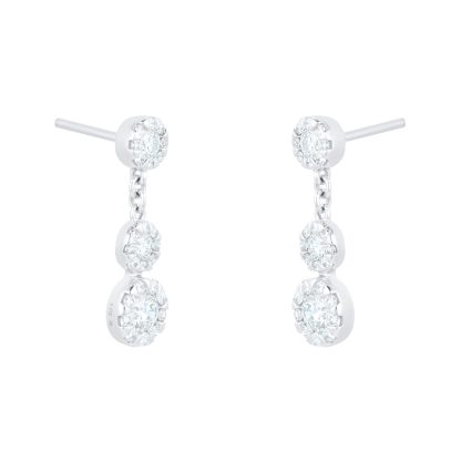 Masquerade 18ct White Gold 1.02ct Diamond Drop Earrings