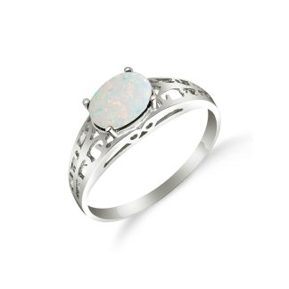 Opal Demetria Filigree Ring in 9ct White Gold