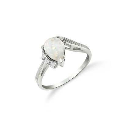 Opal & Diamond Katrina Belle Abstract Ring in 9ct White Gold