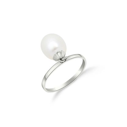 Pearl Hazel Sleek Ring in 9ct White Gold