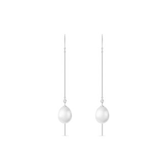 Pearl Joanne Minimalist Earrings in 9ct White Gold