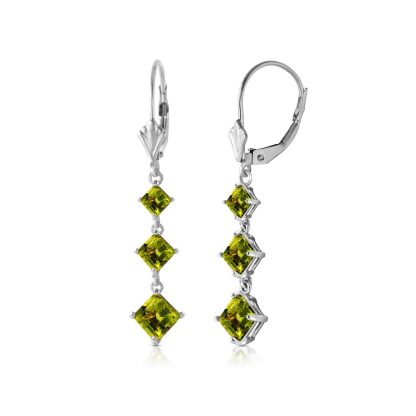 Peridot Anya Trio Drop Earrings in 9ct White Gold