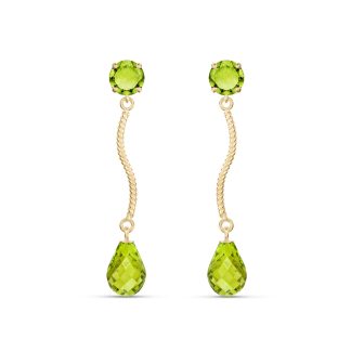 Peridot Bianca Drop Earrings in 9ct Gold