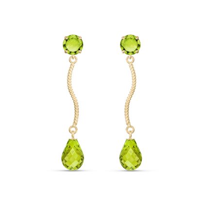 Peridot Bianca Drop Earrings in 9ct Gold