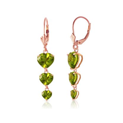 Peridot Clarissa Trio Drop Earrings in 9ct Rose Gold