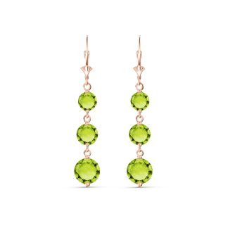 Peridot Danna Trio Drop Earrings in 9ct Rose Gold