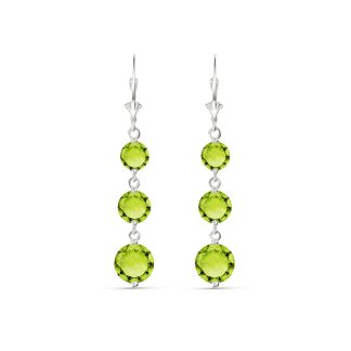 Peridot Danna Trio Drop Earrings in 9ct White Gold