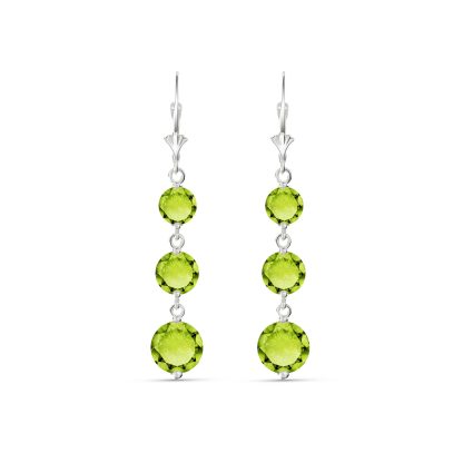 Peridot Danna Trio Drop Earrings in 9ct White Gold