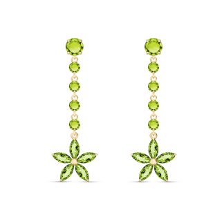 Peridot Florence Daisy Drop Earrings in 9ct Gold