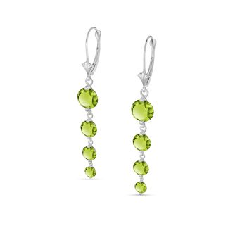 Peridot Gianna Vertical Drop Earrings in 9ct White Gold