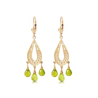 Peridot Gracie Art Deco Chandelier Earrings in 9ct Gold