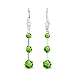 Peridot Ida Trio Drop Earrings in 9ct White Gold