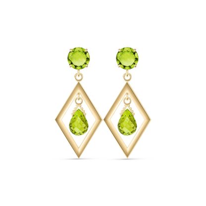 Peridot Maybelle Geometric Drop Earrings in 9ct Gold