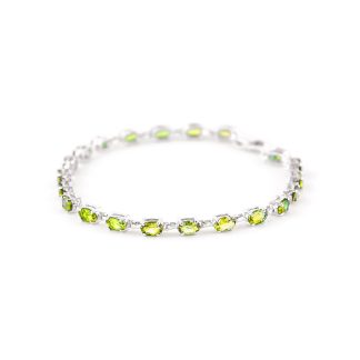 Peridot Stella Infinite Tennis Bracelet in 9ct White Gold