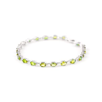 Peridot Stella Infinite Tennis Bracelet in 9ct White Gold