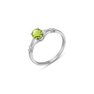 Peridot & Diamond Elegant Allure Ring in 9ct White Gold