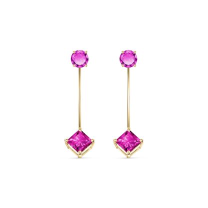 Pink Topaz Bianca Classic Drop Earrings in 9ct Gold