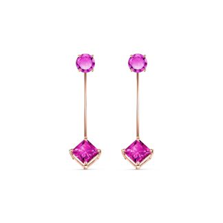 Pink Topaz Bianca Classic Drop Earrings in 9ct Rose Gold