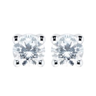 Platinum 0.50ct Diamond Solitaire Stud Earrings