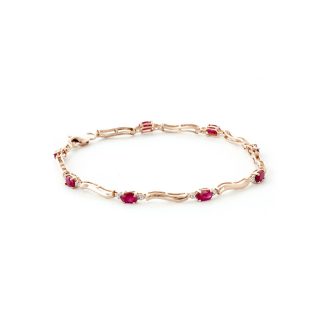 Ruby & Diamond Bryony Wave Tennis Bracelet in 9ct Rose Gold