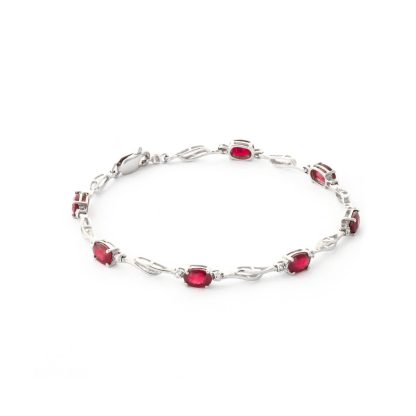 Ruby & Diamond Colette Entwined Tennis Bracelet in 9ct White Gold