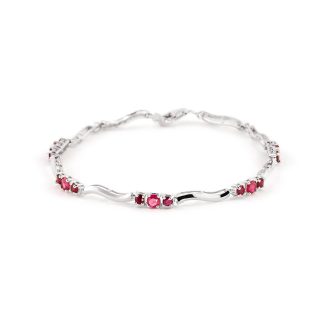 Ruby & Diamond Elsa Trinity Wave Tennis Bracelet in 9ct White Gold