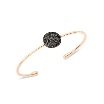 Sabbia 18ct Rose Gold 0.60ct Brushed Black Diamond Bangle