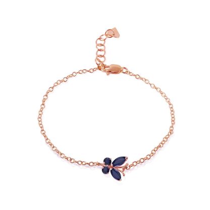 Sapphire Mariah Butterfly Bracelet in 9ct Rose Gold