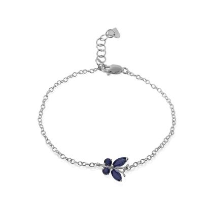 Sapphire Mariah Butterfly Bracelet in 9ct White Gold