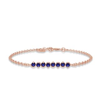 Sapphire Zinnia Interwoven Bracelet in 9ct Rose Gold