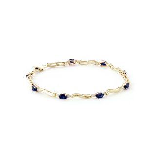 Sapphire & Diamond Bryony Wave Tennis Bracelet in 9ct Gold