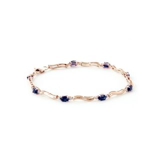 Sapphire & Diamond Bryony Wave Tennis Bracelet in 9ct Rose Gold