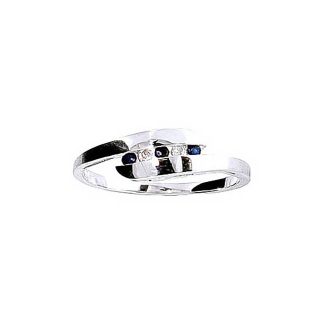 Sapphire & Diamond Priscilla Serpent Ring in 9ct White Gold