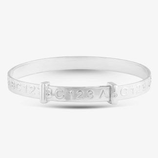 Silver ABC123 Expandable Baby Bangle SBB8