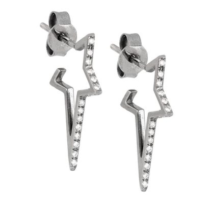 Starburst Earrings/18K White Gold & Premium Cubic Zirconia