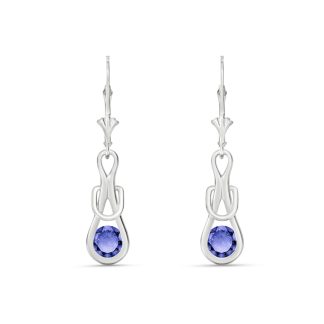 Tanzanite Angelina Drop Earrings in 9ct White Gold