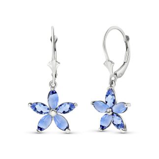 Tanzanite Antonia Flower Drop Earrings in 9ct White Gold