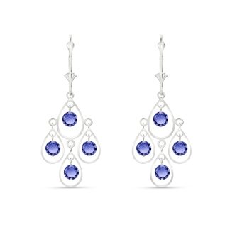 Tanzanite Celine Chandelier Earrings in 9ct White Gold